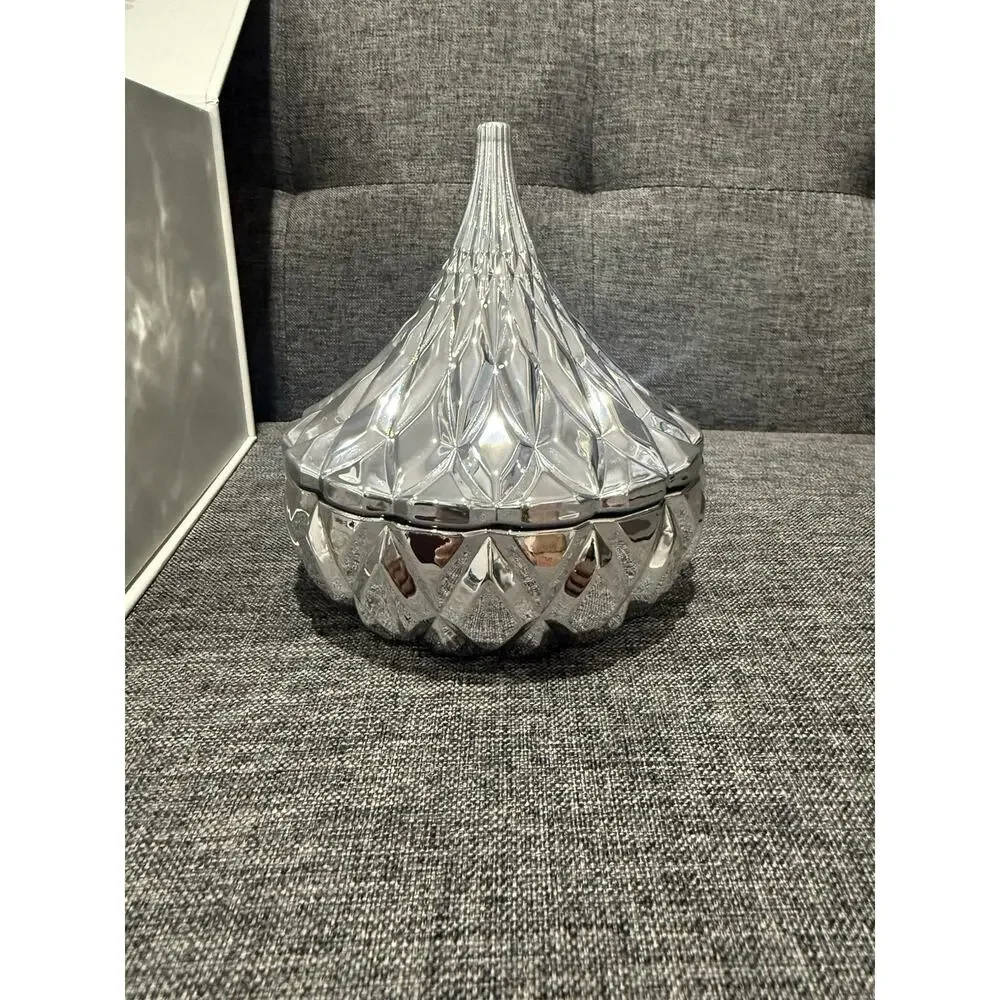 Godinger Hershey's Kisses Silver Electroplated Glass Candy Dish With Gift Box